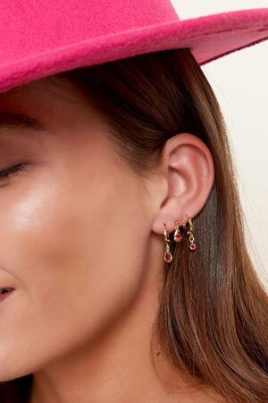 Boucles d'oreilles avec pendentif zircon - Collection Sparkle Argenté Cuivré h5 Image2